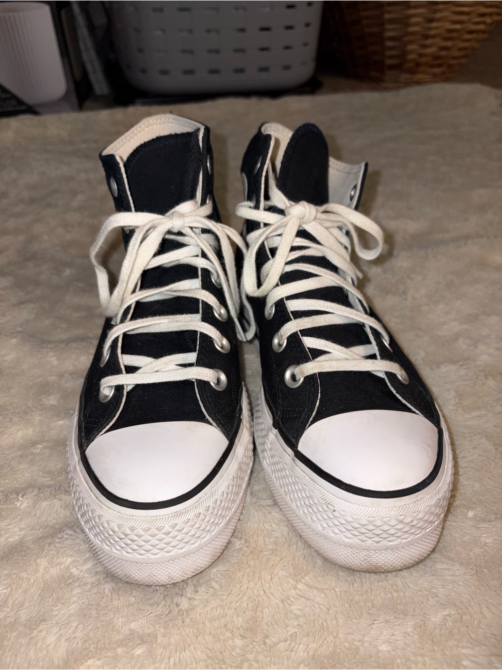 Converse High Top Sneakers - Black & White - Picture 2 of 10